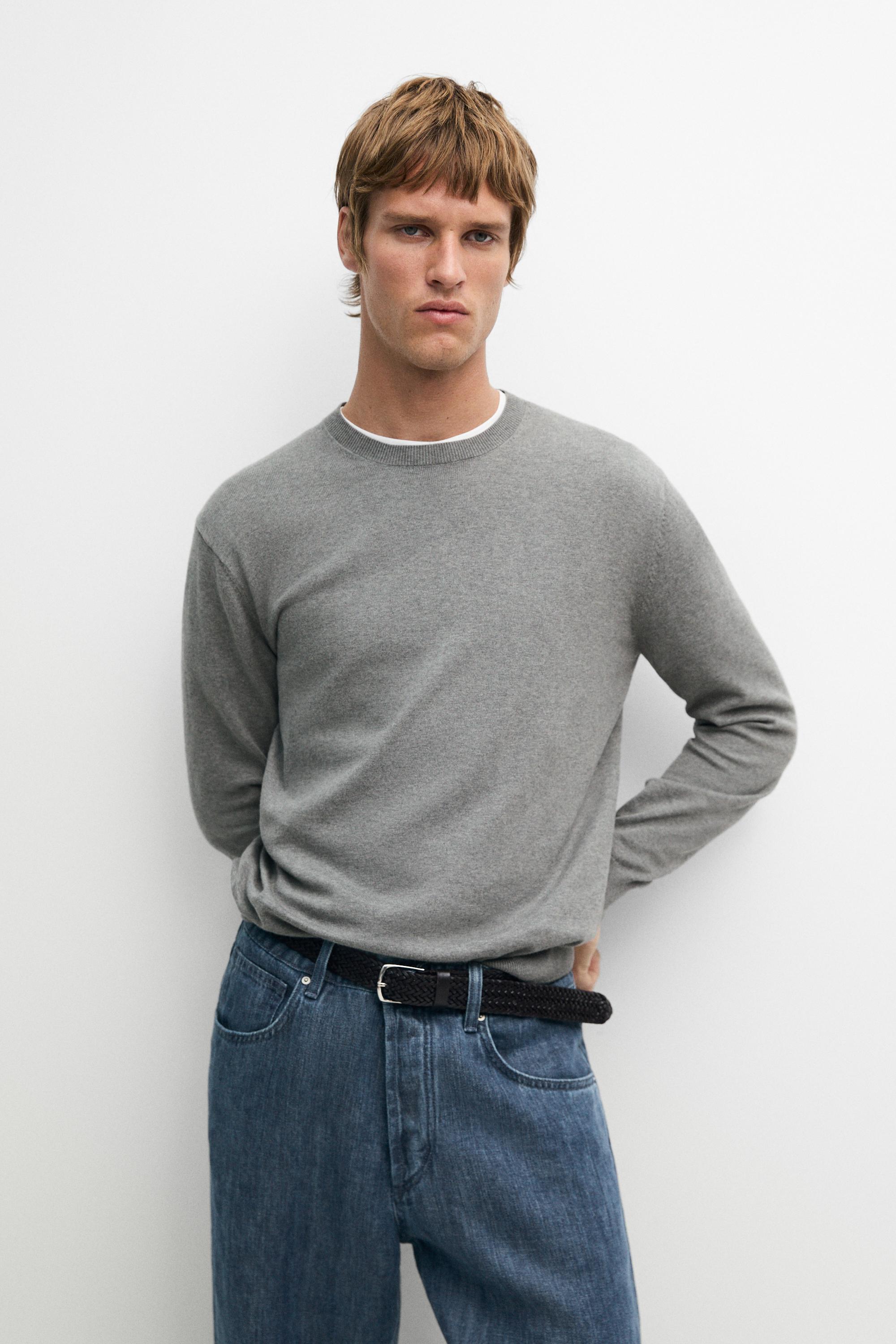 Cotton blend knit sweater